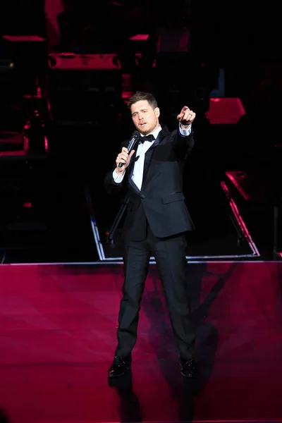 Canadian Singer Michael Buble Performs His Concert Shanghai China January — Stock Photo, Image