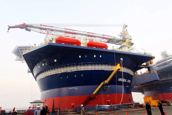 Buque Vivo Alta Mar Arendal Spirit Representa Astillero Cosco Ciudad — Foto de Stock