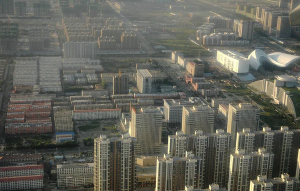 Vue Aérienne Maisons Résidentielles Immeubles Appartements Dans Ville Hohhot Dans — Photo