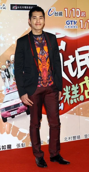 2014 日彼の新しいテレビ シリーズ ショコラ 台北での記者会見の間に台湾俳優 Lan チェン長いポーズします — ストック写真