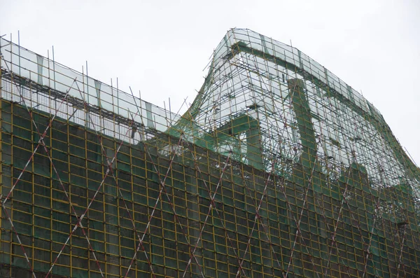 Edifício Oito Andares Construção Entrou Colapso Campus Universidade Normal Ciência — Fotografia de Stock