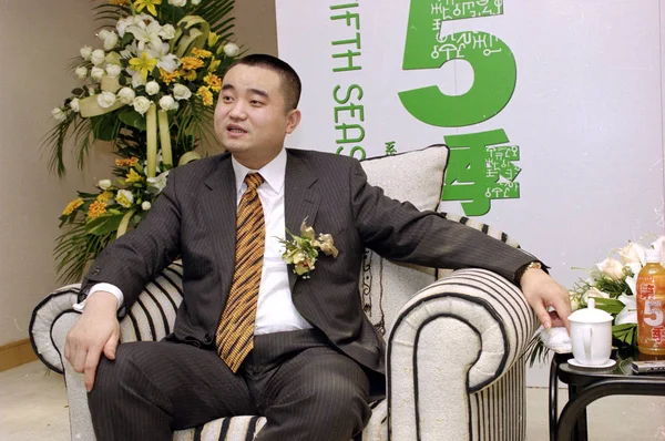 Чжан Хай Бывший Председатель Президент Китайского Производителя Безалкогольных Напитков Цзяньлибао — стоковое фото