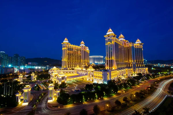 Vista Nocturna Del Galaxy Macau Hotel Resort Macao China Julio —  Fotos de Stock