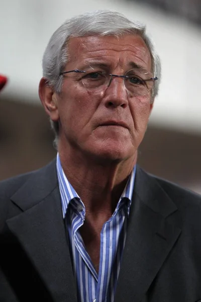 Włoska Piłka Nożna Trener Marcello Lippi Chinas Guangzhou Evergrande Jest — Zdjęcie stockowe