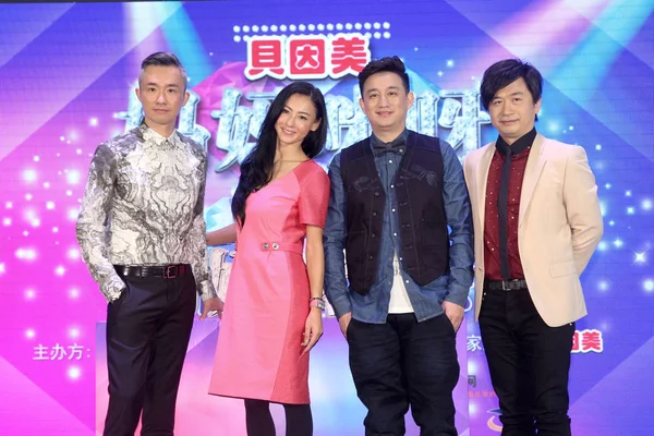 Left Chinese Host Chen Lei Hong Kong Singer Actress Cecilia — ストック写真