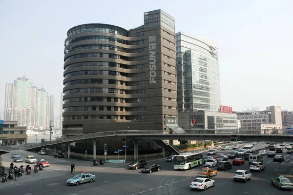 Вид Здание Штаб Квартиры Fosun Group Шанхае Китай Февраля 2014 — стоковое фото