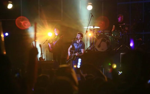 Cantante Inglese James Blunt Centro Esibisce Durante Concerto Shanghai Cina — Foto Stock