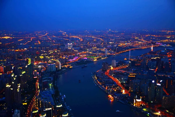 Denna Bild Tagen Plats 580 Meter Ovan Visar Marken Shanghai — Stockfoto
