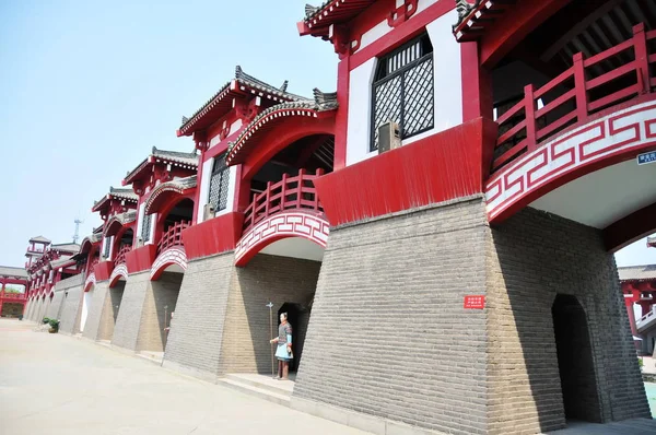 Vista Palácio Frente Palácio Epang Cidade Xian Noroeste Província Chinas — Fotografia de Stock