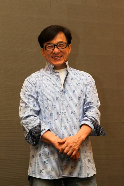 Hongkongský Herec Jackie Chan Mluví Během Slavnostního Zahájení Jackie Chan — Stock fotografie