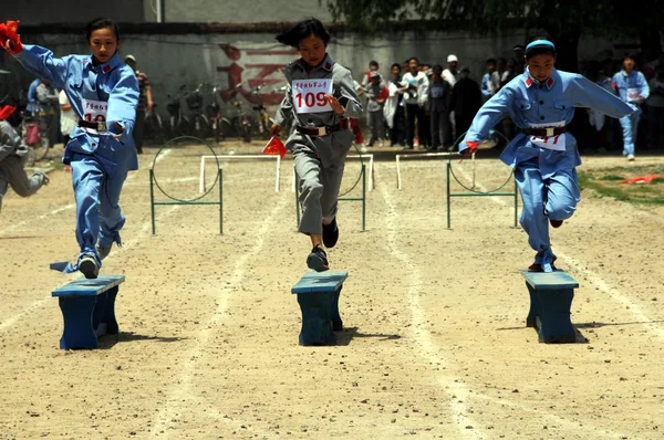 Κίνα Shandong Κόκκινο Στρατό Σχολείο Αθλητικά Παιχνίδια — Φωτογραφία Αρχείου