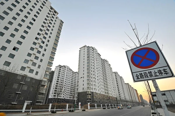 Újonnan Épült Lakóházak Épületek Láthatók Qingzhou Keleti Chinas Shandong Tartomány — Stock Fotó