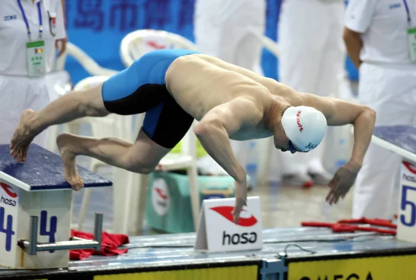 Kinesiska Simning Mästare Sun Yang Hoppar Poolen Den Mens 200M — Stockfoto