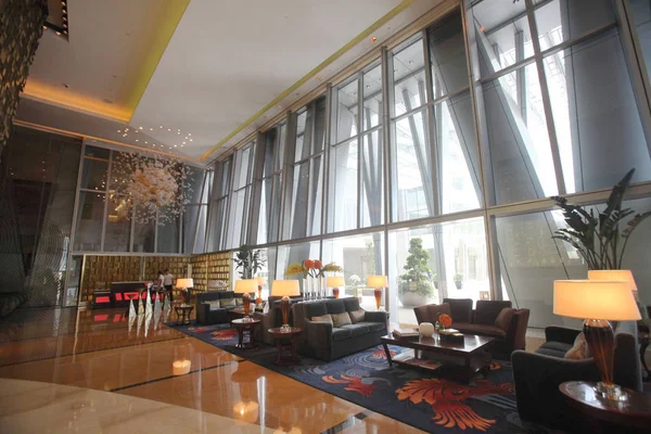 Vista Lobby Hotel China World Summit Wing Torre Mundial China — Fotografia de Stock