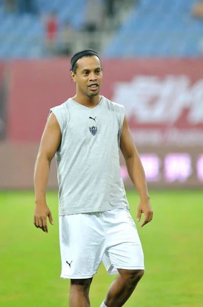 Brazilian Football Star Ronaldinho Atletico Mineiro Warms Friendly Football Match — Stock Photo, Image
