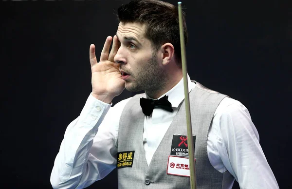 Mark Selby Anglii Jest Zdjęciu Jak Konkuruje Przeciwko Nigel Bond — Zdjęcie stockowe