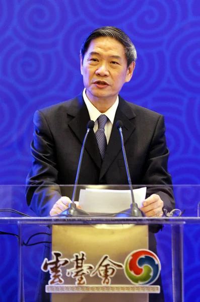 Zhang Zhijun Head Taiwan Affairs Office State Council China Delivers — Stock Photo, Image