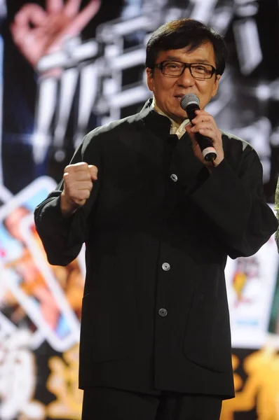 Гонконгский Актёр Джеки Чан Выступил Праздновании Китайского Нового Года Пекине — стоковое фото