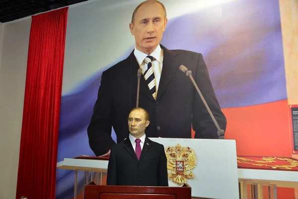 Wax Figure Russian President Vladimir Putin Displayed Wax Museum Guangzhou — Stock Photo, Image