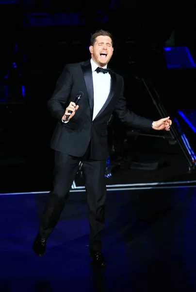 Ocak 2015 Shanghai China Onun Konserde Kanadalı Şarkıcı Michael Buble — Stok fotoğraf