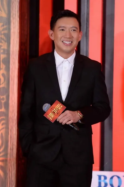 Actor Hong Kong Chapman Sonríe Durante Una Conferencia Prensa Para — Foto de Stock