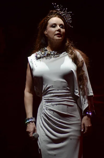 Klasyczny Angielski Sopran Sarah Brightman Jest Zdjęciu Podczas Koncertu Szanghaju — Zdjęcie stockowe