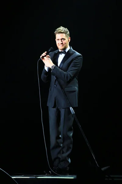 Cantante Canadese Michael Buble Esibisce Suo Concerto Shanghai Cina Gennaio — Foto Stock