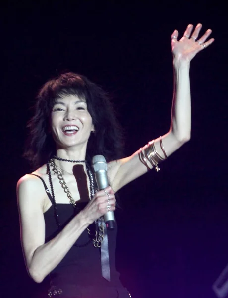 Hongkong Skådespelerskan Maggie Cheung Vågor Strawberry Music Festival 2014 Shanghai — Stockfoto