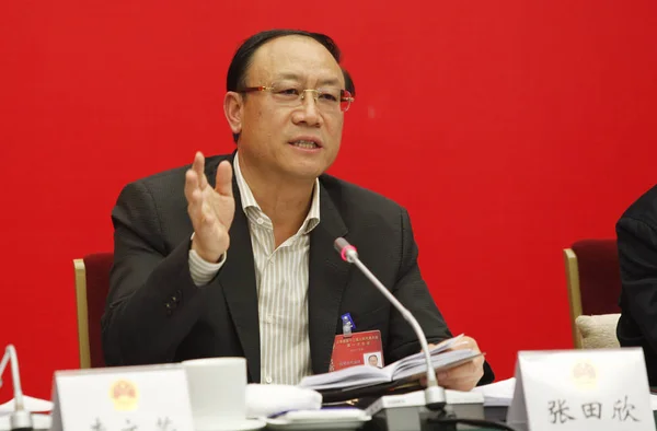 Zhang Tianxin Sekreterare Kunming Kommunala Part Utskott Talar Vid Ett — Stockfoto