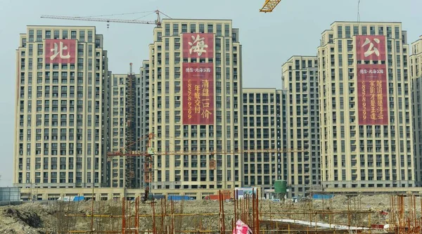 Konut Apartmanlar Hangzhou Şehir Yapım Aşamasındadır Doğu Chinas Zhejiang Eyaleti — Stok fotoğraf