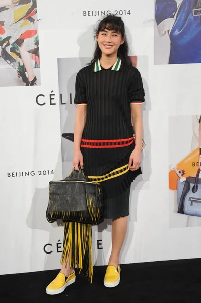 Chinese Model Actress Chen Ran Poses She Arrives Celine 2014 — Stock Photo, Image
