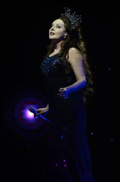 Inglês Soprano Clássico Sarah Brightman Posa Durante Concerto Xangai China — Fotografia de Stock