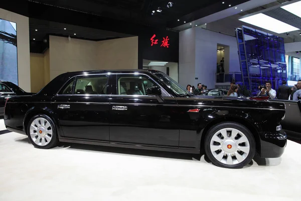 Hongqi Červená Vlajka Faw Vidět Displeji Během Peking Mezinárodní Automobilové — Stock fotografie