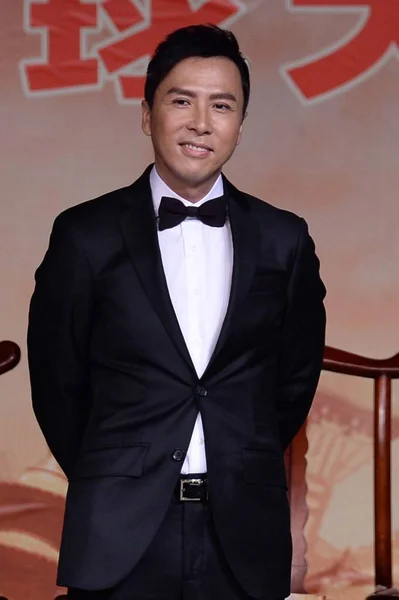 Hong Kong Schauspieler Donnie Yen Posiert Während Einer Premiere Seines — Stockfoto