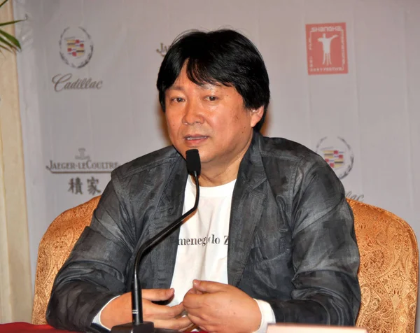 Diretor Chinês Huo Jianqi Fala Uma Conferência Imprensa Para Seu — Fotografia de Stock