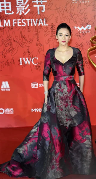 Actriz China Zhang Ziyi Posa Sobre Alfombra Roja Para Ceremonia — Foto de Stock