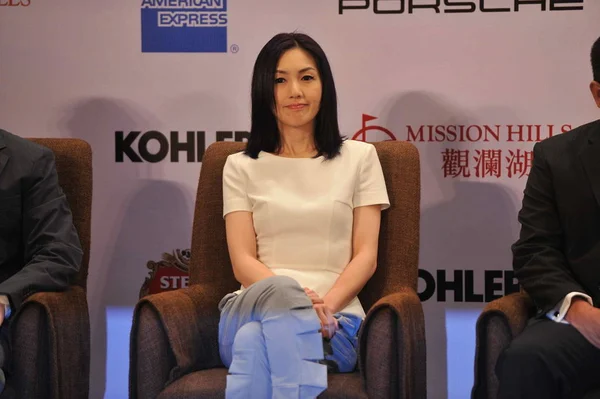 Hongkong Herečka Miriam Yeung Zachycen Během Tiskové Konference 2014 Mission — Stock fotografie