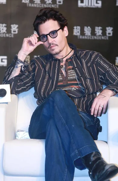 Amerykański Aktor Johnny Depp Bierze Udział Konferencji Prasowej Dla Jego — Zdjęcie stockowe