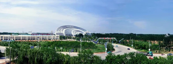 Panoramautsikt Över China Solar Valley Utvecklad Himin Group Dezhou City — Stockfoto