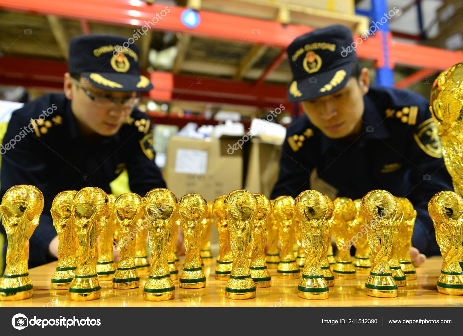 Chinese Customs Officers Check Fake World Cup Trophies Seized Warehouse Stock Editorial Photo C Chinaimages Chinese Customs Officers Check Fake World Cup Trophies Seized Warehouse Stock Editorial Photo C Chinaimages