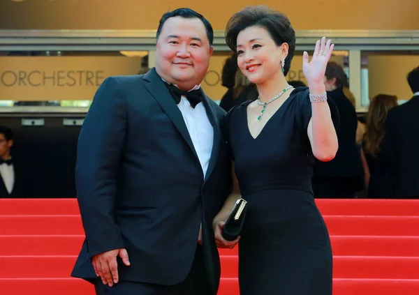 Chinese Hostess Yang Lan Right Her Husband Bruno Zheng Both — 图库照片