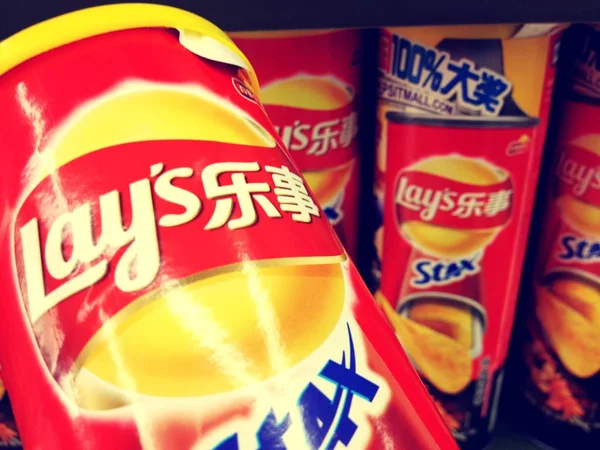 Lays Potato Chips Produced Pepsico Sale Supermarket Suzhou City East — Stock Photo, Image