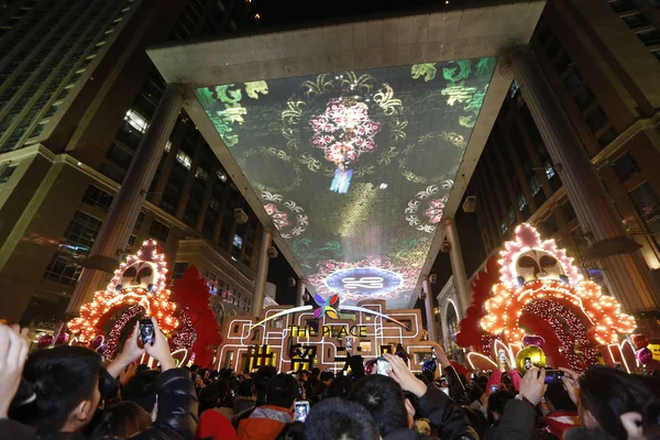 Lidé Zaplňují Místa Peking Oslavit Nový Rok Před Půlnoční Pekingu — Stock fotografie