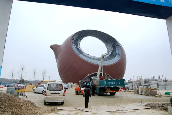 Een Theepot Vormig Gebouw Onderdeel Van Het Wuxi Wanda Cultural — Stockfoto