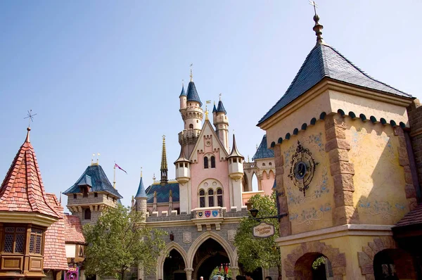 Vista Dos Castelos Hong Kong Disneyland Resort Hong Kong China — Fotografia de Stock