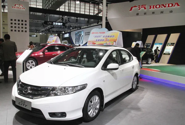 Honda City Exhibe Durante Una Exposición Automóviles Ciudad Zhengzhou Provincia — Foto de Stock