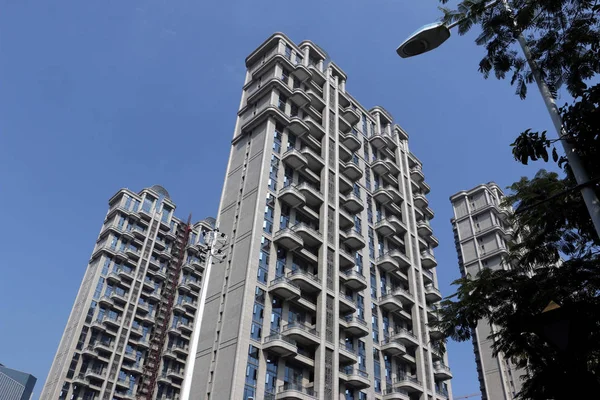 Nieuw Gebouwde Hoogbouw Residentiële Flatgebouwen Worden Afgebeeld Xiamen Stad Zuidoost — Stockfoto
