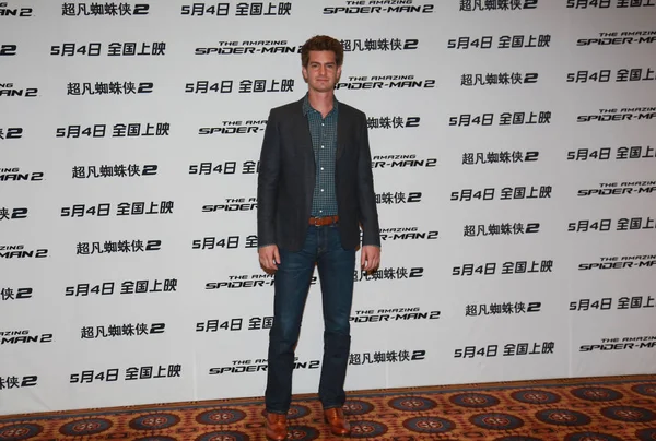 American Actor Andrew Garfield Poses Press Conference His New Movie — Stock Photo, Image