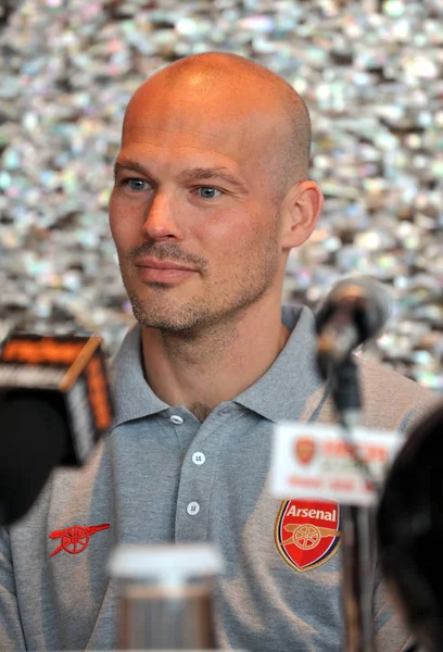 Calciatore Svedese Fredrik Ljungberg Ritratto Durante Sua Visita Alla Arsenal — Foto Stock