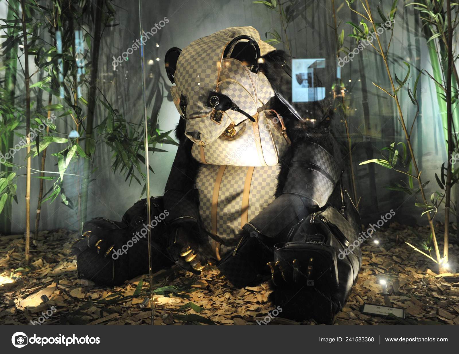 Giant Panda Made Louis Vuitton Handbags Displayed Wuhan